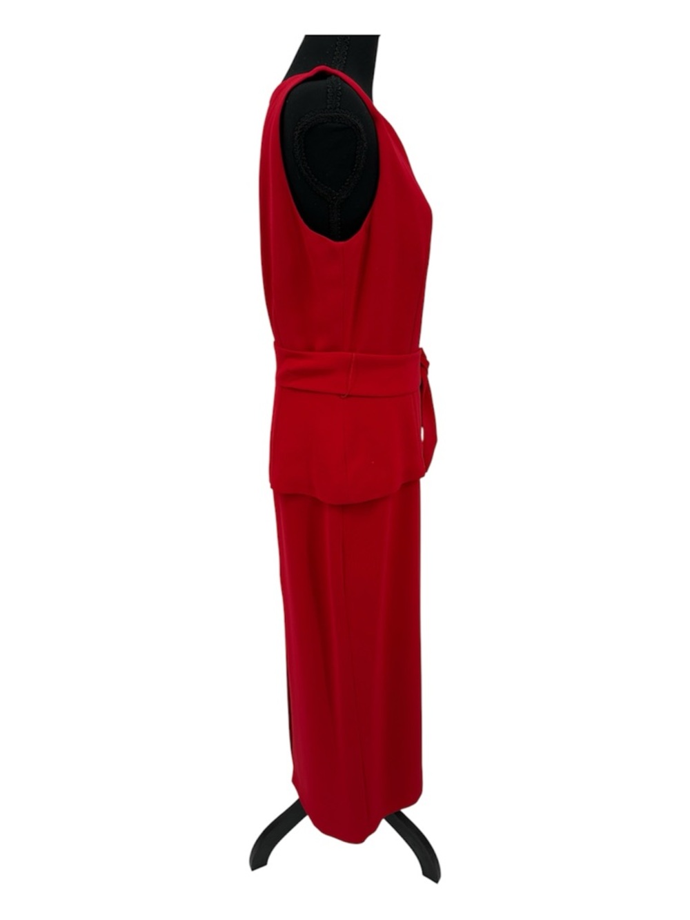 Vintage Red Sleeveless Dress with Peplum by YL by Yair Size 8 - Picture 3 of 9